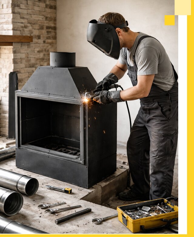 Продажа и установка металлических каминов в Раменском под ключ