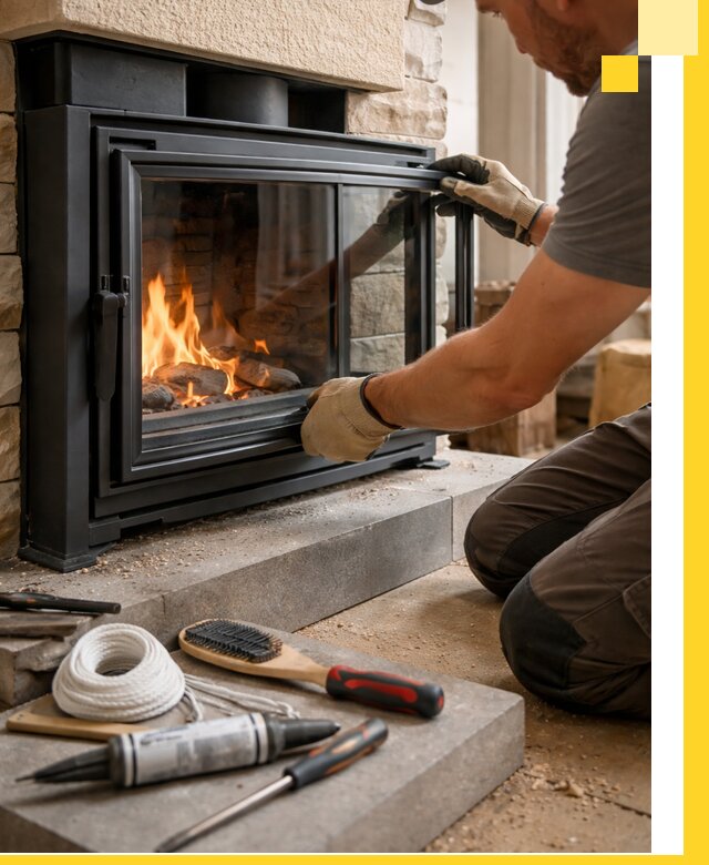 Производство, монтаж и доставка каминов со стеклом в Раменском