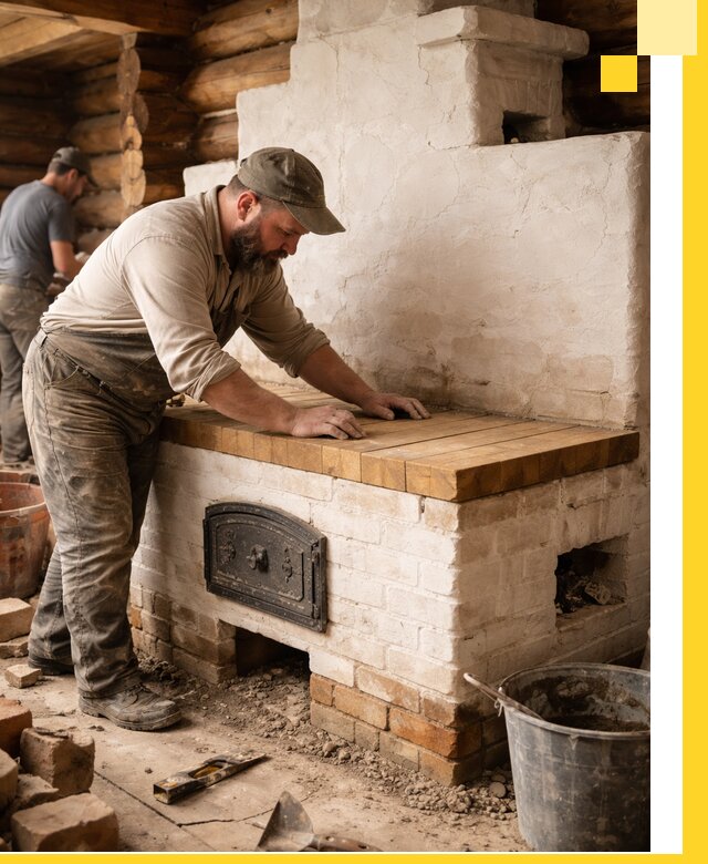 Проектирование и установка русской печи с лежанкой в Раменском