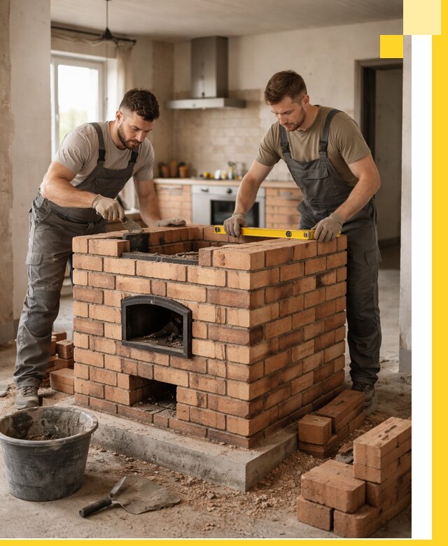 Установка и монтаж печей в частном доме в Раменском под ключ