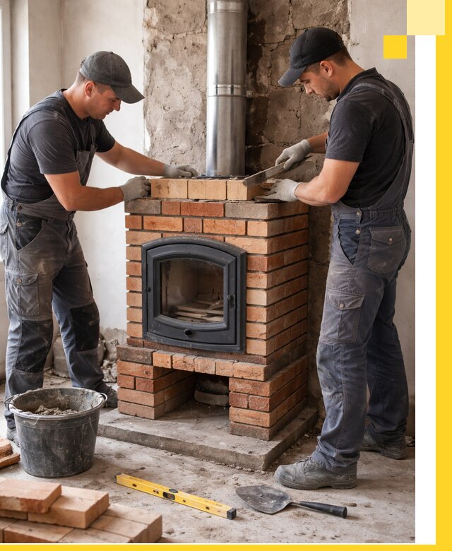 Монтаж печи камина под ключ в Раменском с гарантией и пусконаладкой