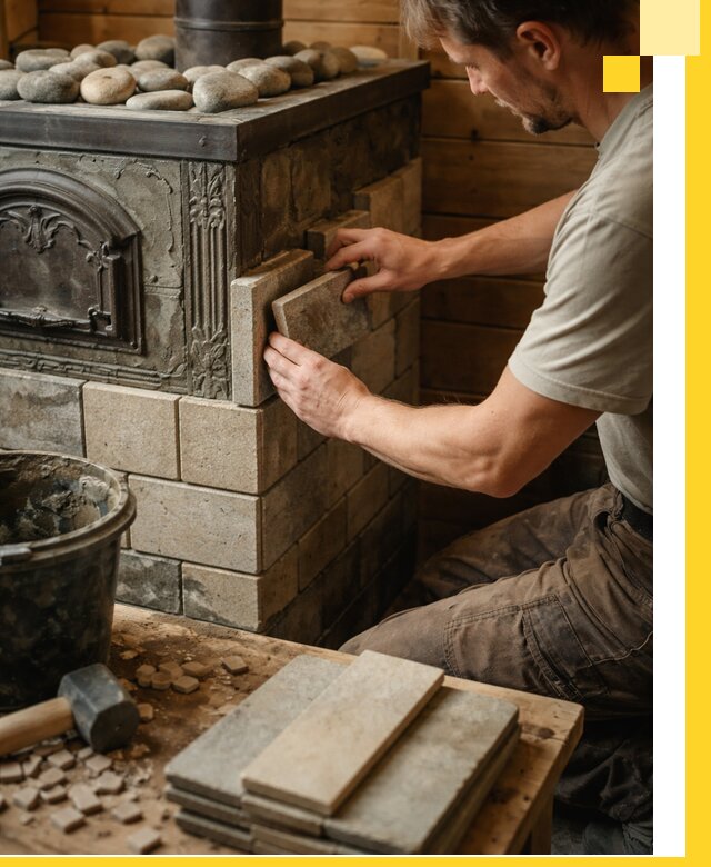 Облицовка банных печей в Раменском профессиональная отделка