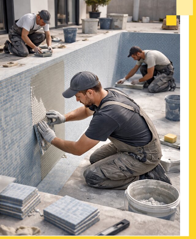 Облицовка бассейнов в Раменском плитка мозаика гидроизоляция