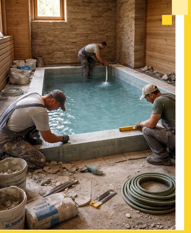 Проектирование и строительство бассейнов для бани в Раменском