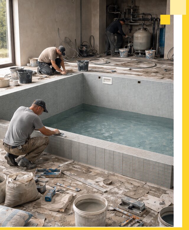 Строительство и монтаж бассейнов в помещении в Раменском