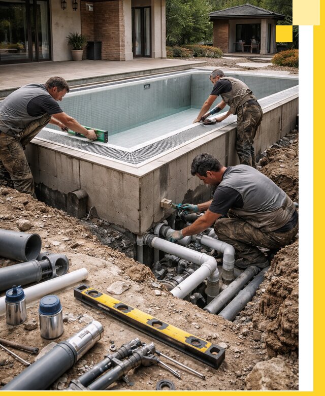 Строительство переливных бассейнов в Раменском под ключ