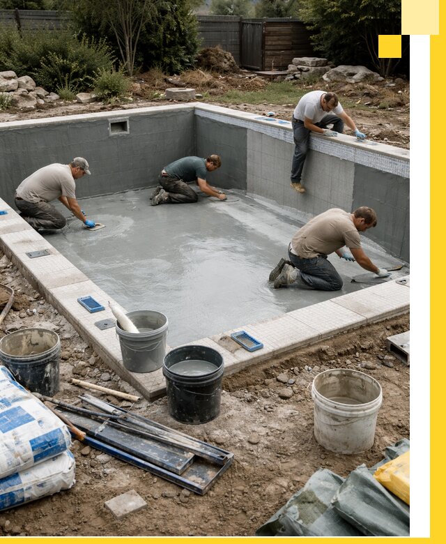 Изготовление и монтаж чаши бассейна под ключ в Раменском