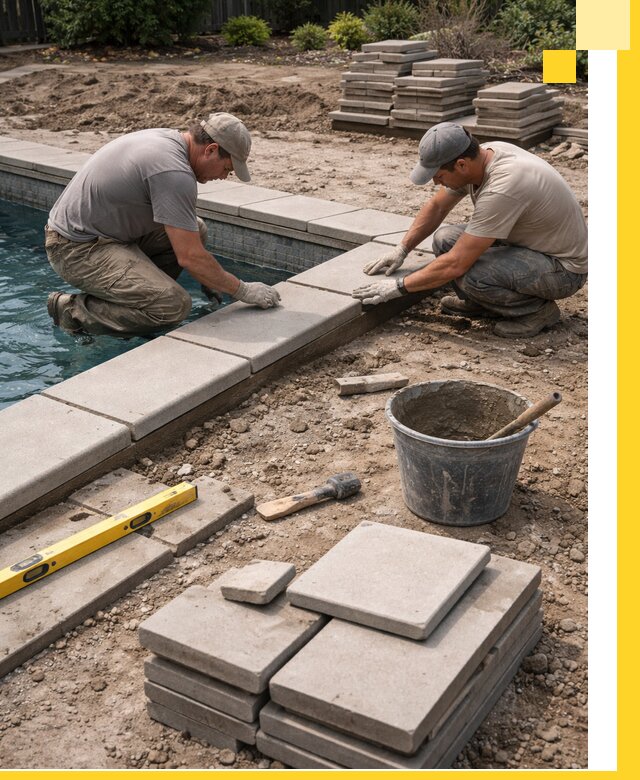 Установка и изготовление копингового камня для бассейнов в Раменском