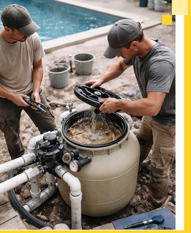 Установка и обслуживание песочных фильтров для бассейнов в Раменском