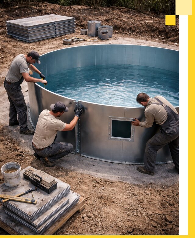 Круглые бассейны под ключ в Раменском проектирование и монтаж