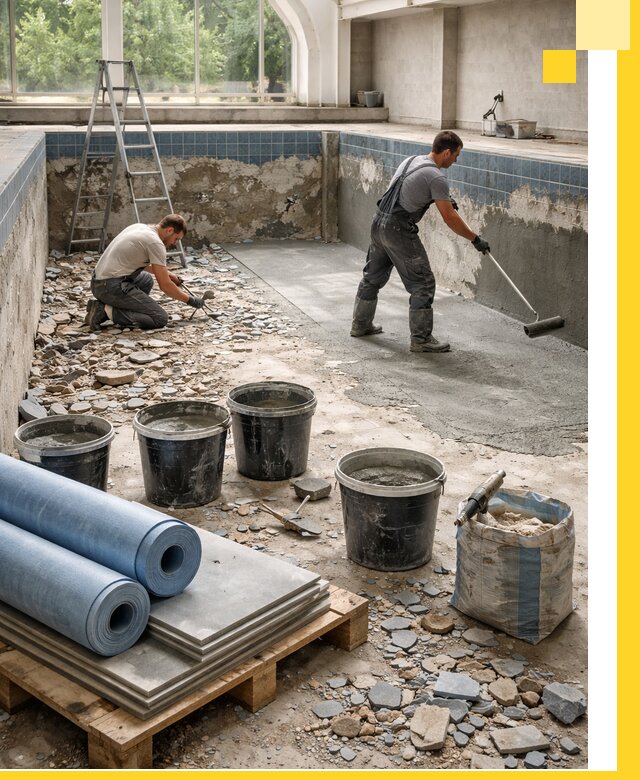 Реконструкция бассейнов в Раменском: ремонт, гидроизоляция