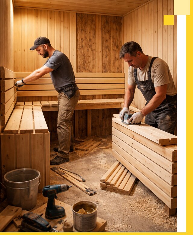 Профессиональный комплексный ремонт саун под ключ в Раменском