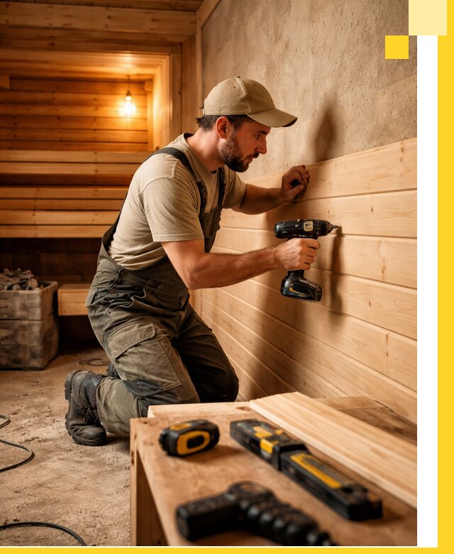 Профессиональная внутренняя отделка бани в Раменском под ключ