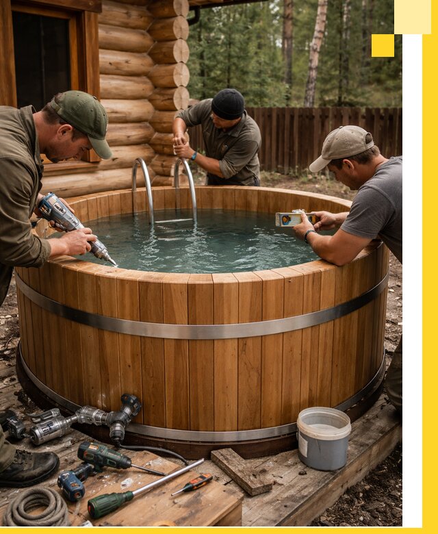 Строительство бань с купелью под ключ и отделкой в Раменском