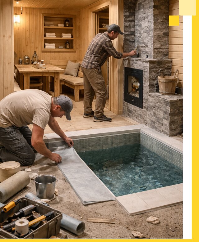 Строительство бань с комнатой отдыха под ключ в Раменском