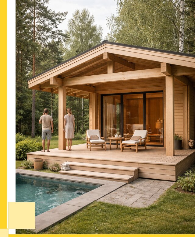 Бани с террасой под ключ в Раменском от 608340 р. | ЭриданРмн