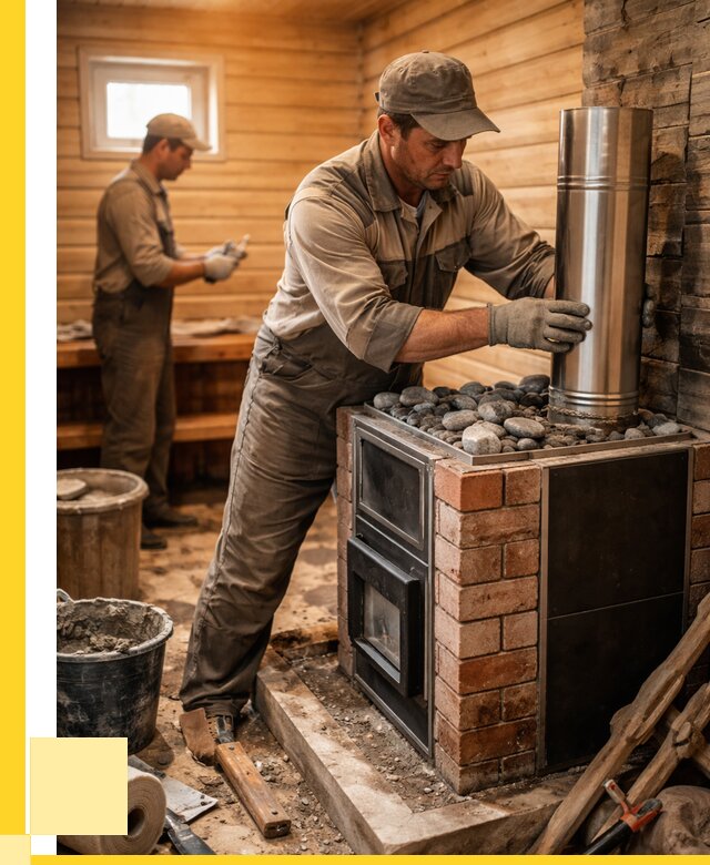 Монтаж печи в бане под ключ в Раменском от 20278 р. | ЭриданРмн