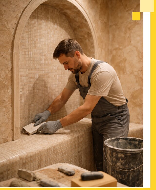 Профессиональная отделка хамамов с мозаикой под ключ в Раменском